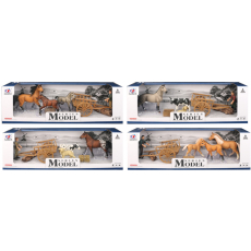 EP Line Model Series Svět zvířat s figurkou, trakařem a koňmi různé druhy, doporučený věk 3+