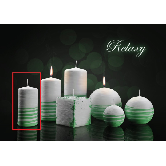 Lima Aromatická spirála Relaxy svíčka bílo - zelená válec 50 x 100 mm 1 kus
