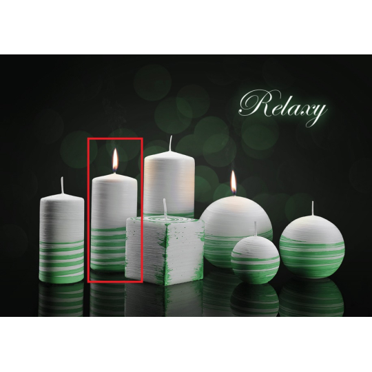 Lima Aromatická spirála Relaxy svíčka bílo - zelená válec 60 x 120 mm 1 kus