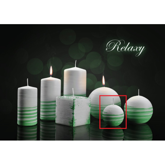 Lima Aromatická spirála Relaxy svíčka bílo - zelená koule 60 mm 1 kus