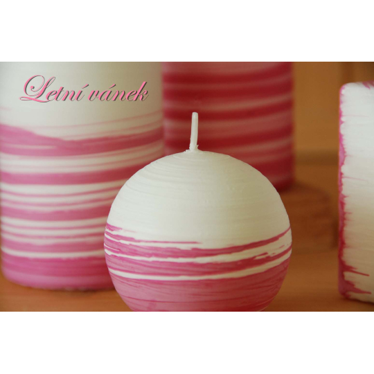 Lima Aromatická spirála Letní vánek svíčka bílo - růžová krychle 65 x 65 mm 1 kus