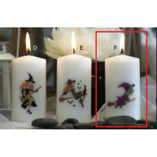 Lima Čarodějnice bílá svíčka s potiskem válec 50 x 100 mm 1 kus