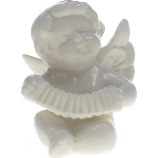 Anděl porcelánový s harmonikou 8 cm