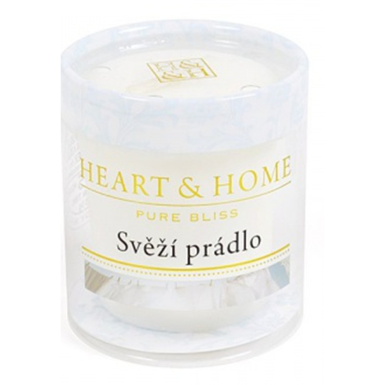 Heart & Home Svěží prádlo Sojová vonná svíčka bez obalu hoří až 15 hodin 53 g