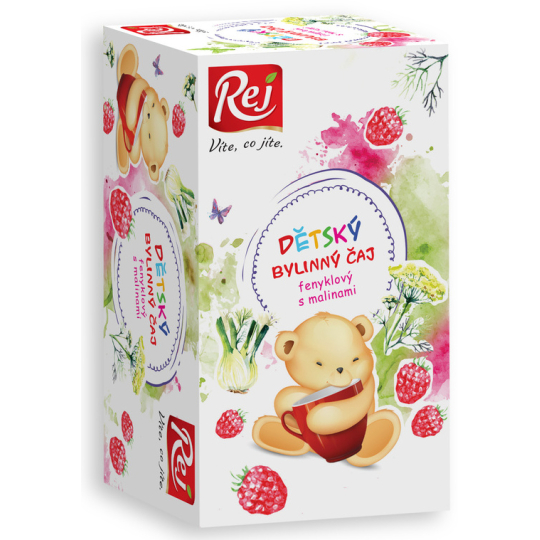 Rej Fenykl s maliny Bylinný čaj pro děti nálevové sáčky 20 x 32 g