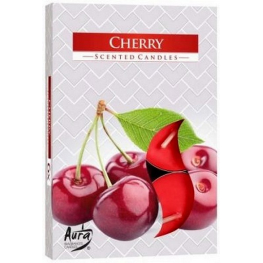 Bispol Aura Cherry - Třešně vonné čajové svíčky 6 kusů