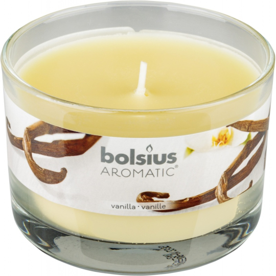 Bolsius Aromatic Vanilla - Vanilka vonná svíčka ve skle 90 x 65 mm 247 g doba hoření cca 30 hodin