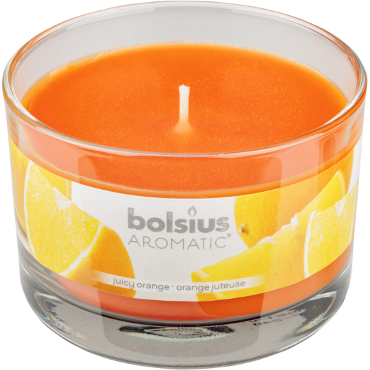 Bolsius Aromatic Juicy Orange - Pomeranč vonná svíčka ve skle 90 x 65 mm 247 g doba hoření cca 30 hodin