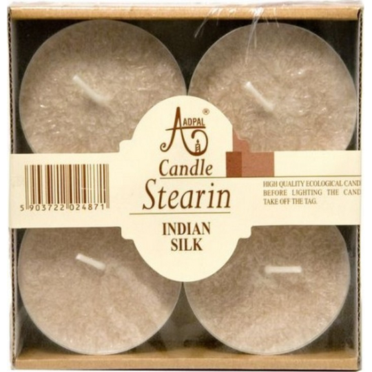 Adpal Stearin Maxi Indian Silk - Indické hedvábí vonné čajové svíčky 4 kusy