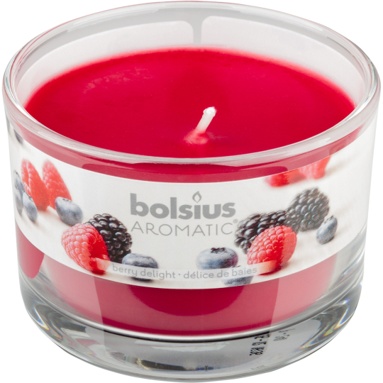 Bolsius Aromatic Berry Delight - Rozkošné bobule vonná svíčka ve skle 90 x 65 mm 247 g doba hoření cca 30 hodin