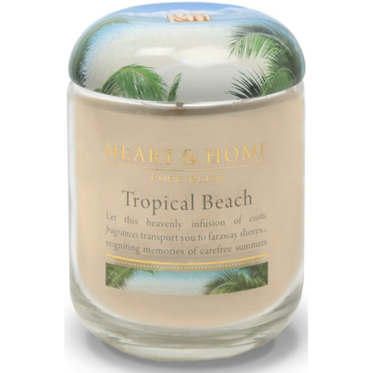 Heart & Home Tropická pláž Sojová vonná svíčka střední hoří až 30 hodin 110 g