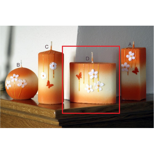 Lima Rozkvetlá louka svíčka oranžová elipsa 110 x 90 mm 1 kus
