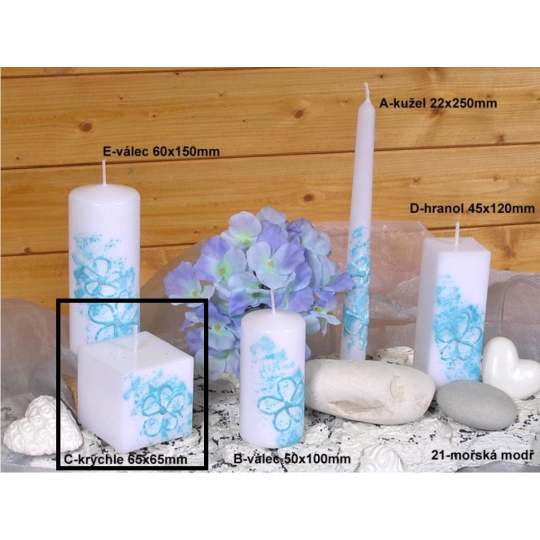 Lima Květinová svíčka modrá krychle 65 x 65 mm 1 kus