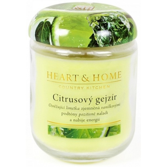 Heart & Home Citrusový gejzír Sojová vonná svíčka střední hoří až 30 hodin 110 g