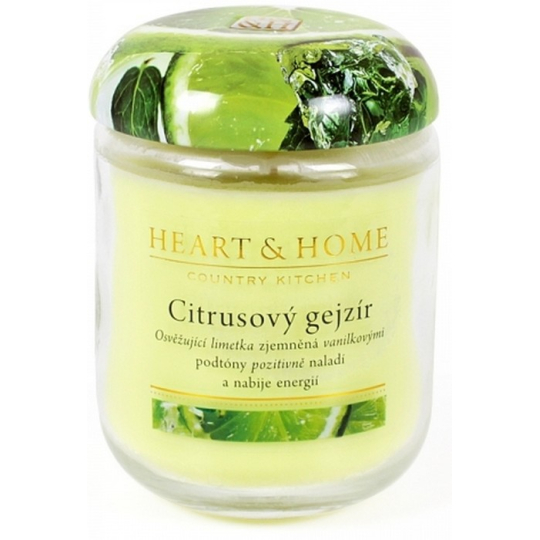 Heart & Home Citrusový gejzír Sojová vonná svíčka velká hoří až 70 hodin 310 g