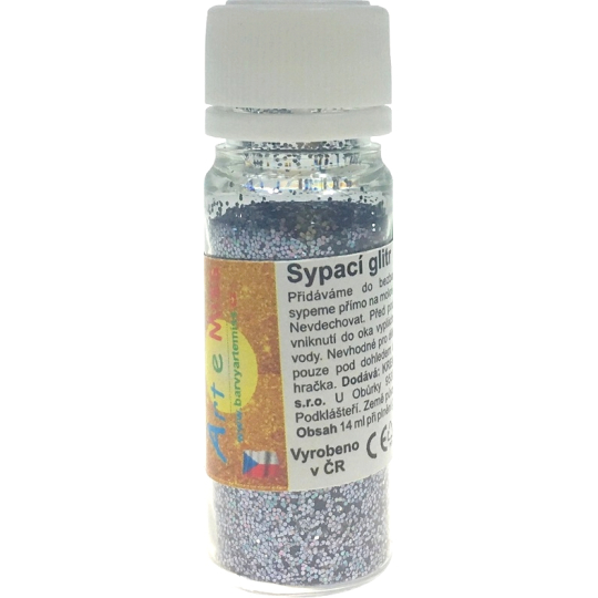 Art e Miss Sypací glitr pro dekorativní použití Šedo-stříbrný 14 ml