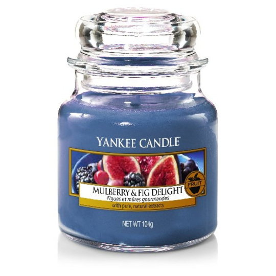 Yankee Candle Mulberry & Fig Delight - Lahodné moruše a fíky vonná svíčka Classic malá sklo 104 g