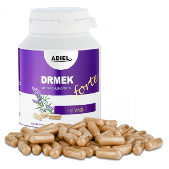 Adiel Drmek Forte s vitamínem E reguluje pohlavní hormony, ovlivňuje ovulaci, zrání vajíčka 90 kapslí