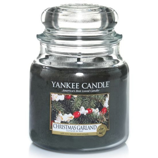 Yankee Candle Christmas Garland - Vánoční věnec vonná svíčka Classic střední sklo 411 g