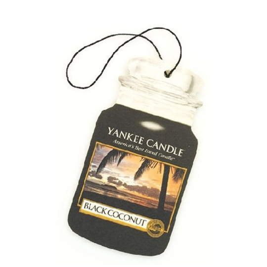 Yankee Candle Black Coconut - Černý kokos Classic vonná visačka do auta papírová 12 g