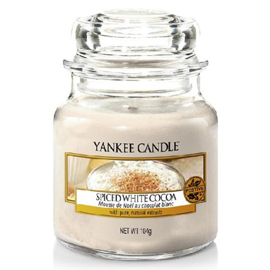 Yankee Candle Spice White Cocoa - Kořeněné bílé kakao vonná svíčka Classic malá sklo 104 g
