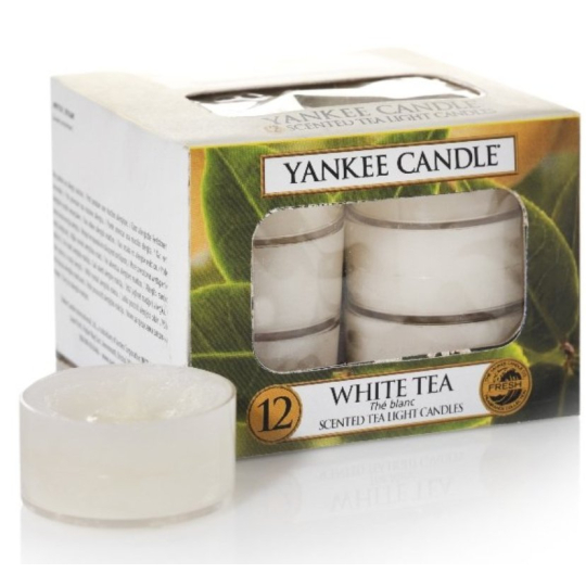 Yankee Candle White Tea - Bílý čaj vonná čajová svíčka 9,8 g 12 kusů