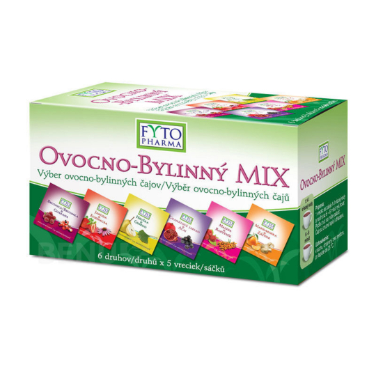 Fytopharma Ovocno - bylinný Mix čajů 6 druhů po 5 kusech, 30 x 2 g