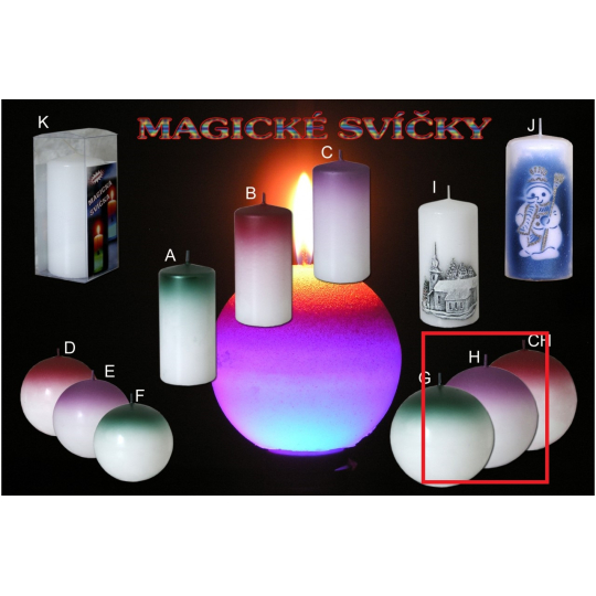 Lima Magická fialová svíčka koule 100 mm 1 kus