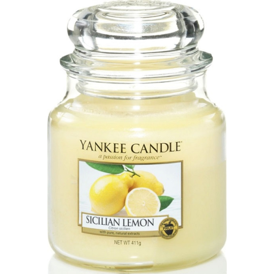 Yankee Candle Sicilian Lemon - Sicilský citrón vonná svíčka Classic střední sklo 411 g