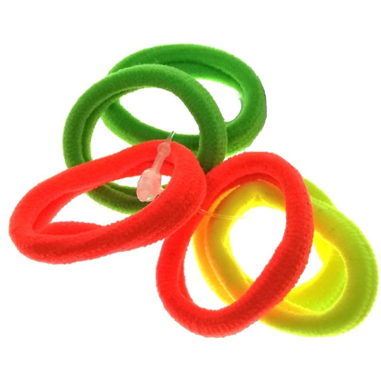 Vlasová gumička neon žlutá, zelená, oranžová 3 x 0,8 cm 6 kusů