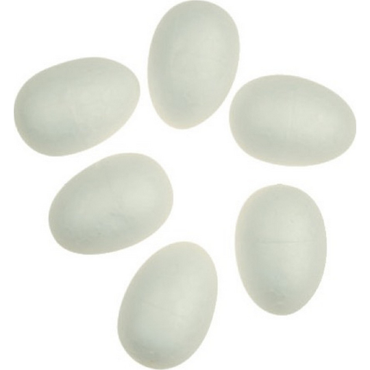 Dílky z polystyrenu tvar vejce 6 cm 6 kusů