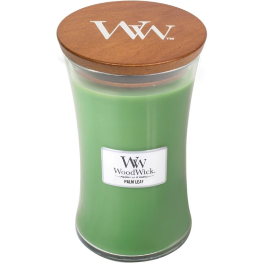 WoodWick Palm leaf - Palmový list vonná svíčka s dřevěným knotem a víčkem sklo velká 609,5 g
