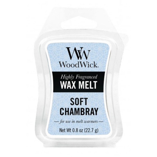 WoodWick Soft Chambray - Čisté prádlo vonný vosk do aromalampy 22.7 g