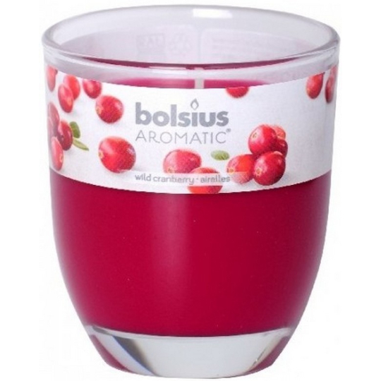Bolsius Aromatic Wild Cranberry - Divoká Brusinka vonná svíčka ve skle 70 x 80 mm 290 g, doba hoření 35 hodin