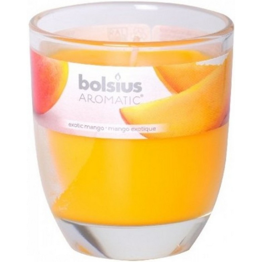 Bolsius Aromatic Exotic Mango - Exotické Mango vonná svíčka ve skle 70 x 80 mm 290 g, doba hoření 35 hodin