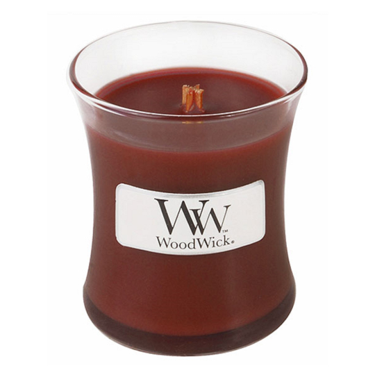 WoodWick Redwood - Santalové dřevo vonná svíčka s dřevěným knotem a víčkem sklo malá 85 g