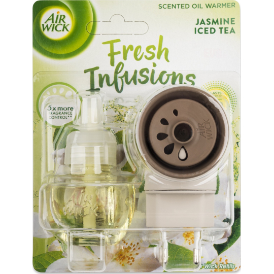 Air Wick Fresh Infusions Jasmine Iced Tea - Vůně jasmínového ledového čaje elektrický osvěžovač vzduchu komplet 19 ml