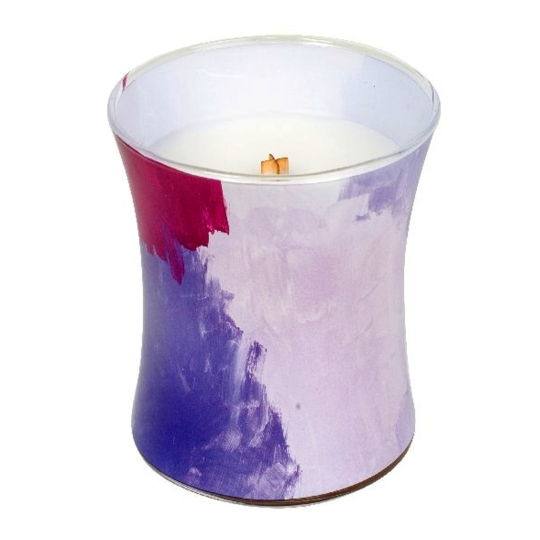 WoodWick English Lavender - Anglická levandule Artisan vonná svíčka s dřevěným knotem a víčkem sklo střední 275 g