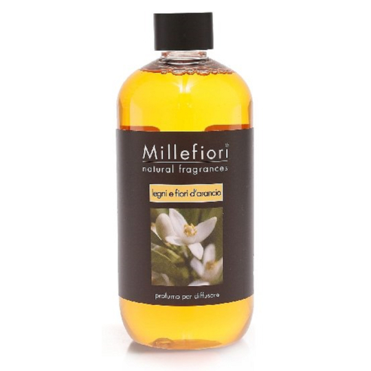 Millefiori Milano Natural Legni e Fiori d’Arancio - Dřevo a Pomerančové květy Náplň difuzéru pro vonná stébla 500 ml