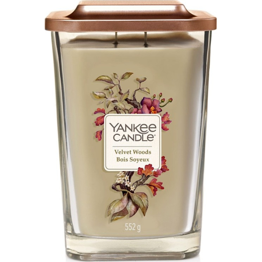 Yankee Candle Velvet Woods - Sametové dřevo sojová vonná svíčka Elevation velká sklo 2 knoty 553 g