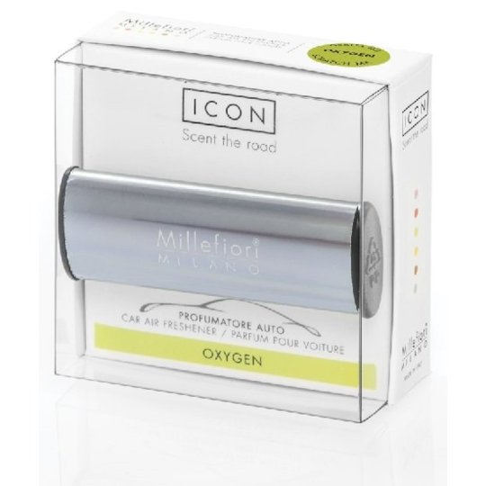 Millefiori Milano Icon Oxygen - Kyslík vůně do auta Metallo modrá lesklá voní až 2 měsíce 47 g