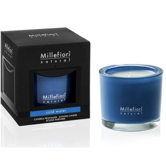 Millefiori Milano Natural Cold Water - Chladná voda Vonná svíčka hoří až 60 hodin 180 g
