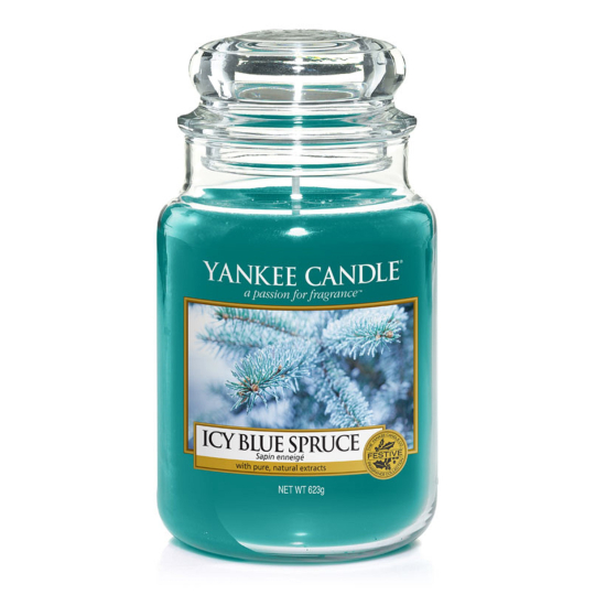 Yankee Candle Icy Blue Spruce - Zledovatělý modrý smrk vonná svíčka Classic velká sklo 623 g
