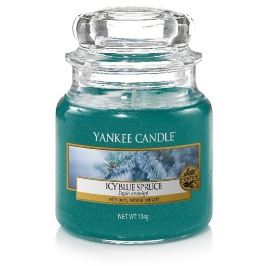 Yankee Candle Icy Blue Spruce - Zledovatělý modrý smrk vonná svíčka Classic malá sklo 104 g