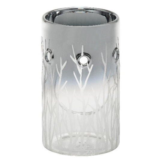 Yankee Candle Forest Glow aromalampa skleněná s platinově stříbrným přechodem 15 x 8 cm