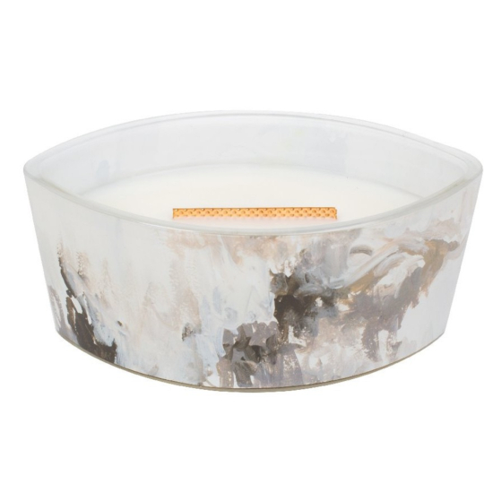 WoodWick Honey Tabac - Medový tabák Artisan vonná svíčka s dřevěným širokým knotem a víčkem sklo loď 453 g