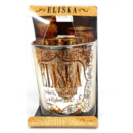 Albi Třpytivý svícen ze skla na čajovou svíčku ELIŠKA, 7 cm