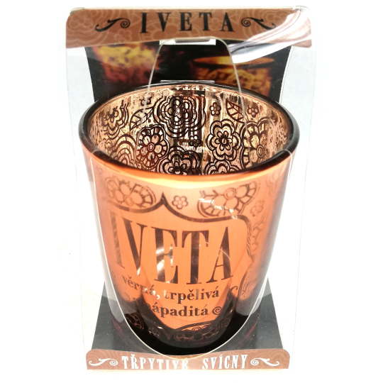 Albi Třpytivý svícen ze skla na čajovou svíčku IVETA, 7 cm