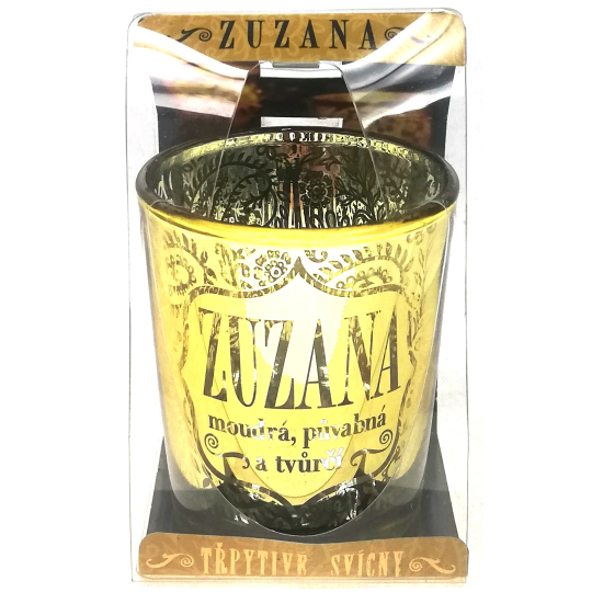Albi Třpytivý svícen ze skla na čajovou svíčku ZUZANA, 7 cm