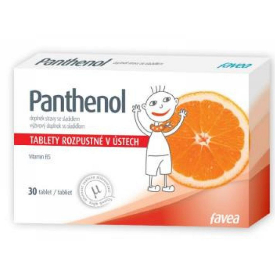 Favea Panthenol rozpustný v ústech, balzám na sliznice krku a dutiny ústní 30 tablet